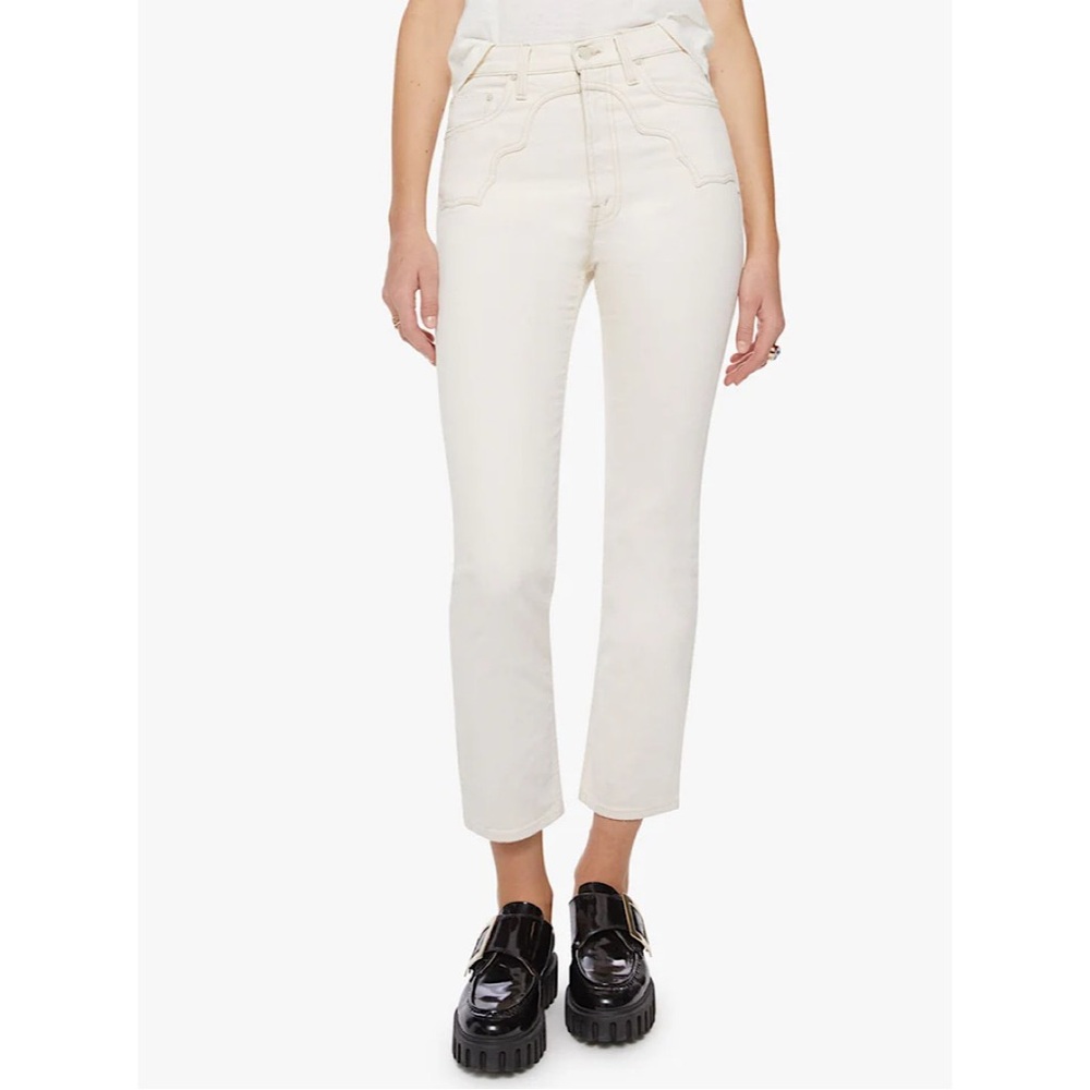 Mother The Buckle Bunny Rider‎ Ankle in Act Natural White 32